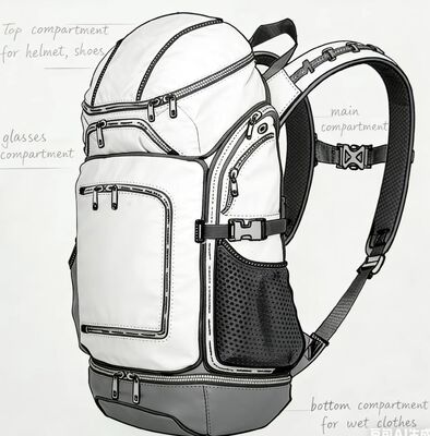 Waterbestendige polyester buitensporttas met aangepaste kleuren en mesh-achterpaneel voor ademhaling