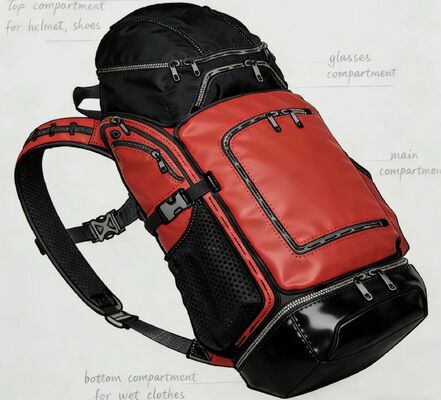 Netwerk Achterpaneel Outdoor Sporttas met waterbestendig polyester en reflecterende strepen voor fitness en reizen