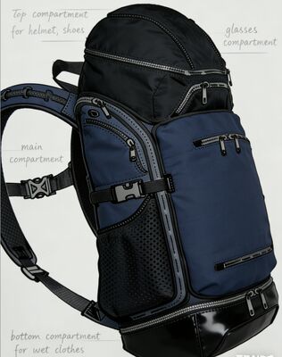 Waterbestendige polyester buitensporttas met reflecterende strepen en 5 compartimenten voor gymreizen