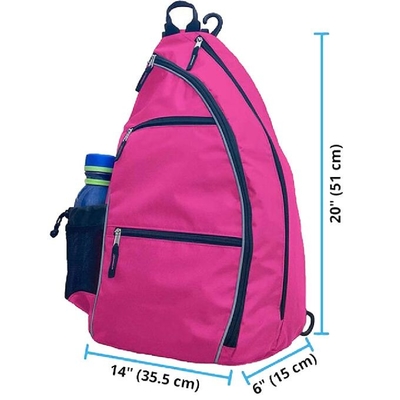 Unisex- de Slingerzak van Polyesterpickleball met de Houder van de Waterfles